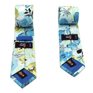 MrShorTie-blue-green-lightblue-cotton-floral-short-tie-necktie-The-Quest-ShorTie